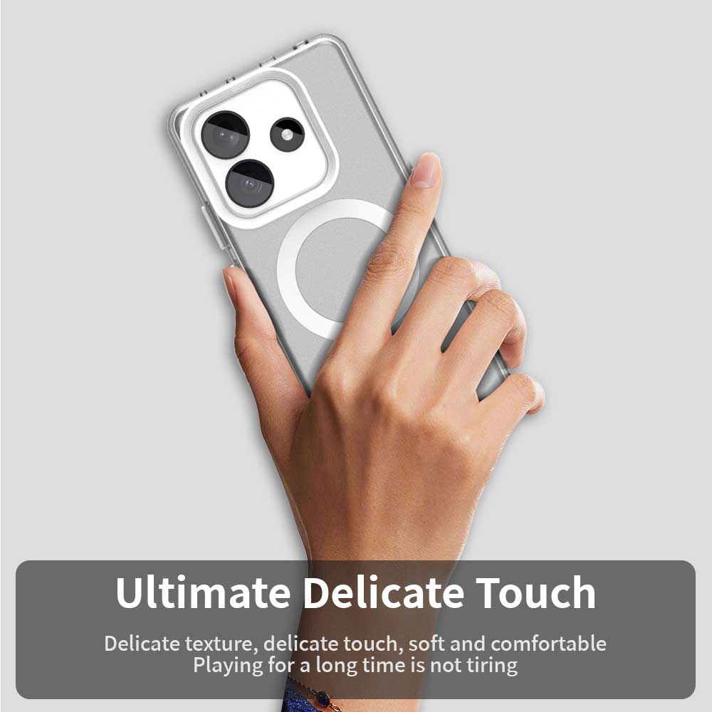 Para Xiaomi Redmi Note 14 5G Capa Compatível com MagSafe PC+TPU+PET Capa de Telefone Anti-Queda