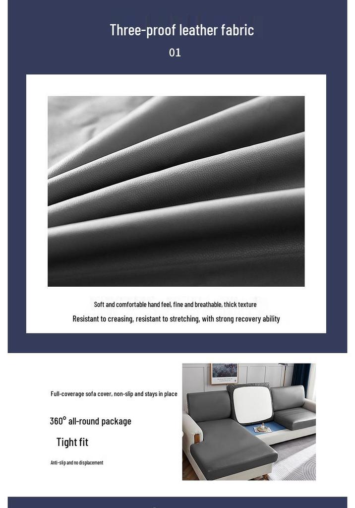 Solid Color Waterproof Elastic Sofa Cover - Modern & Simple Design