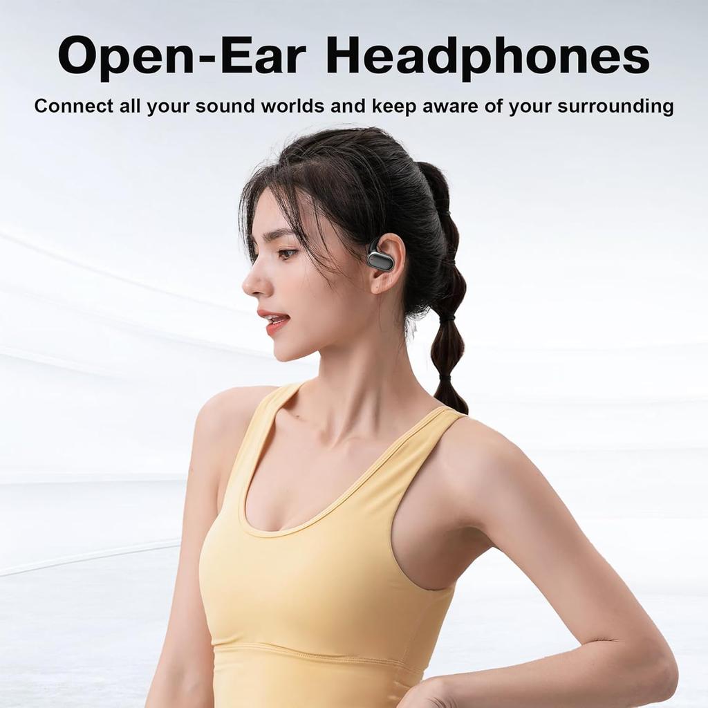 Open Ear Bluetooth 5.4 Kopfhörer LED-Anzeige Stereo-Sound Kabellose Ohrhörer Ohrbügel mit Mikrofon Wasserdichte Ohrhörer für Workout Laufen