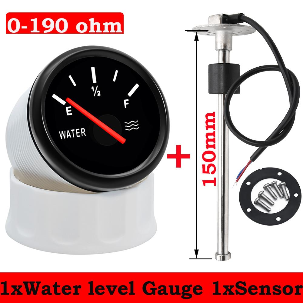 52MM Water Level Gauge with Water Level Sensor 100MM 125MM 150MM 200MM 300MM 400MM 0-190ohm Water Liquid Tank Level Indicator