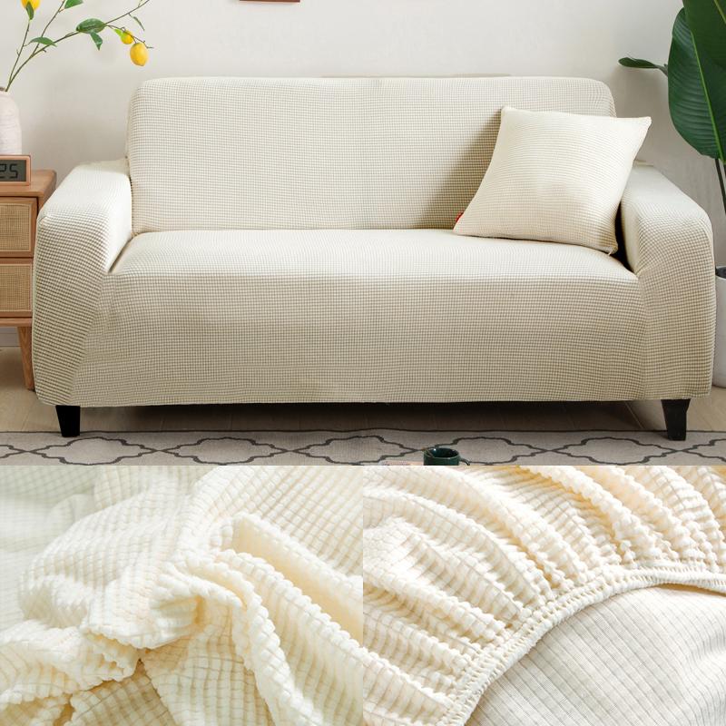 Polarfleece Sofabezüge für Wohnzimmer Sesselbezug Karomuster L-Form Ecksofabezug Couchüberwurf für Zuhause 1/2/3/4 Sitzer