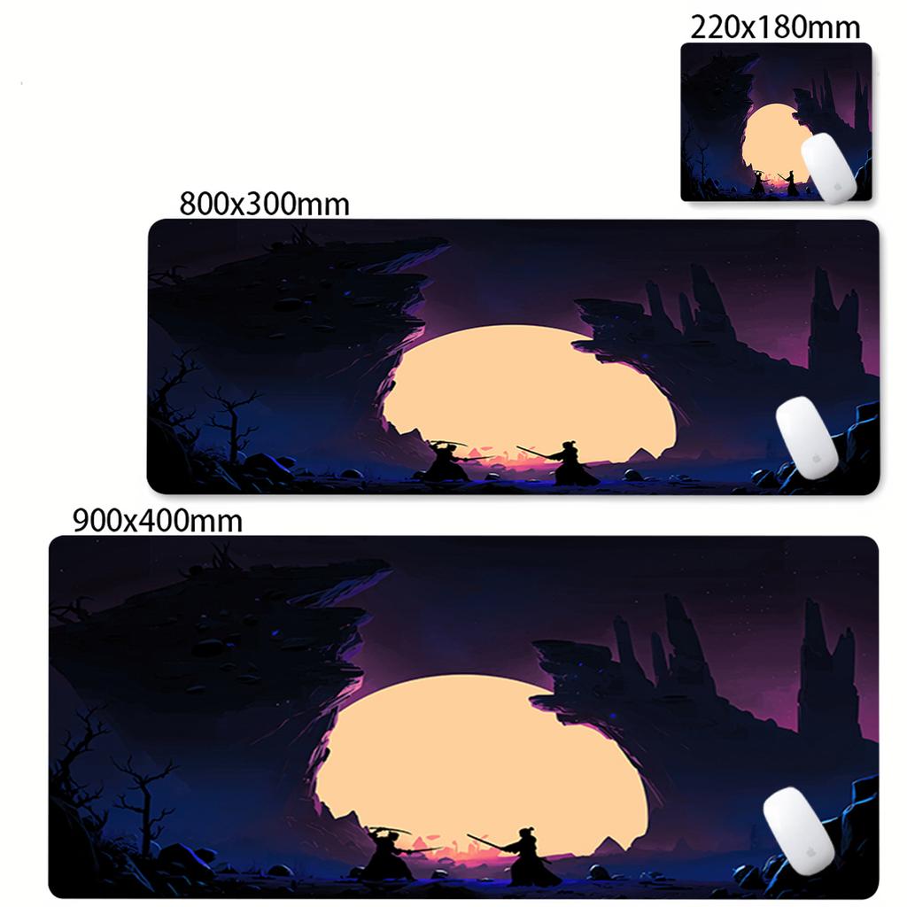 Game Mouse Pad Japanese Samurai Devil Mousepad Black Gamer Desk Mats Esports Mouse Pad Carpet Gaming Accessories Table Mat