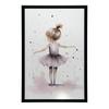 Tańcząca Balerina - Różowa Magia Tańcząca Balerina - Różowa Magia, 30X40 Cm, Rama Aluminiowa Złota, Papier Matowy 230 Gsm