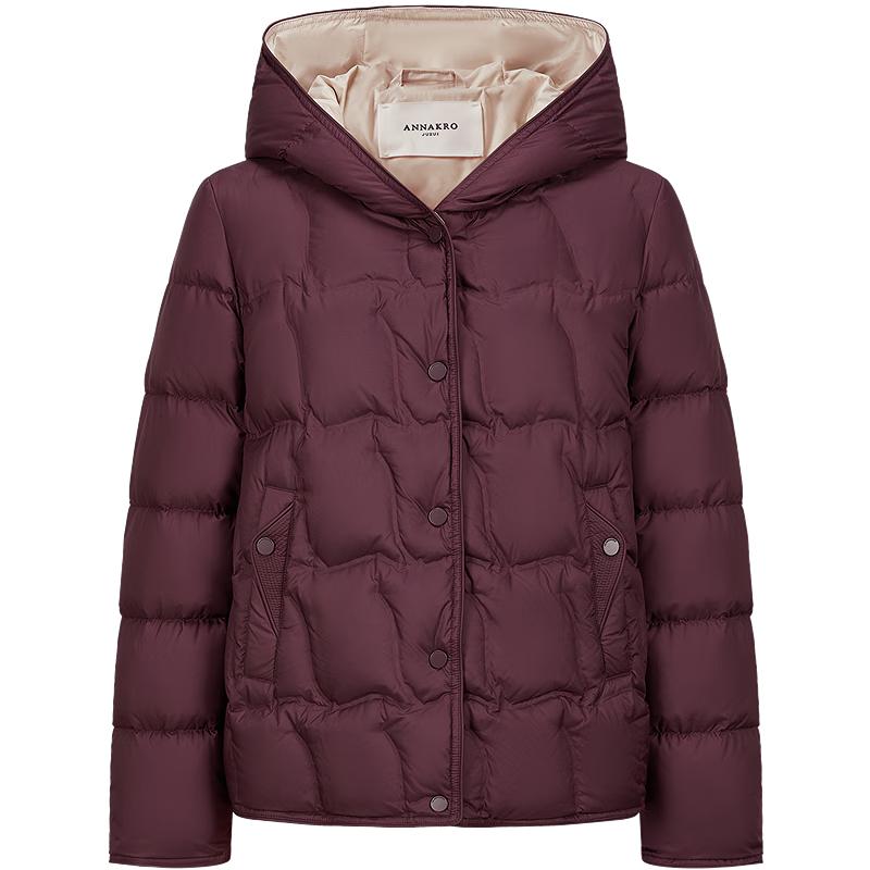 

Annacau Women s Checkerboard Hooded Lightweight Down Jacket L