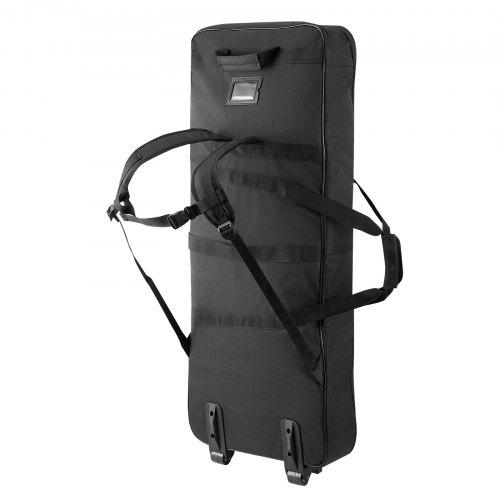 VEVOR 88 Key Keyboard Case, 1040 X 430 X 130 Mm Interior, Padded Rolling Piano Case with Wheels, Sturdy Handle, 3-Pocket Storage