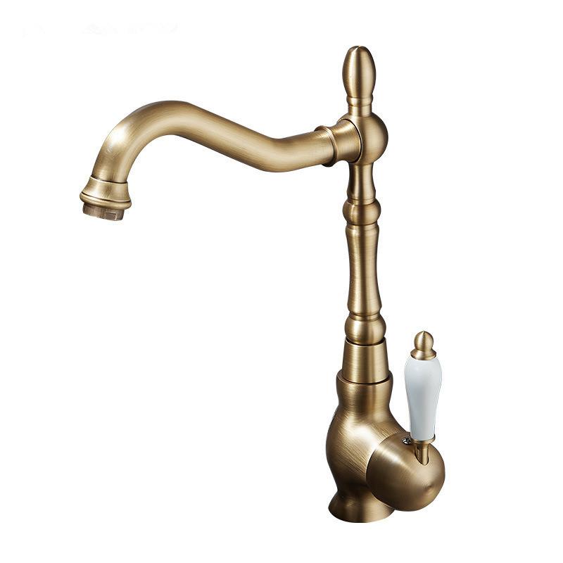 Antique Kitchen Faucets Brass Faucets for Kitchen Hot & Cold Sink Mixer Single Lever Bathroom Faucet Sink Mixers Tap Water Crane