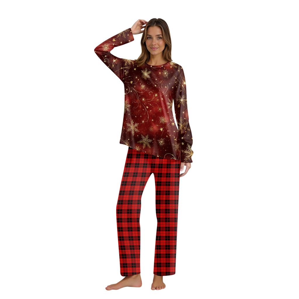 Christmas Prints Family Matching Long Sleeve Tops+Pants Set Family Matching Sets
