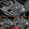 For Mazda CX-9 2016- Carbon Fiber Car Gear Shifter Multimedia Knob Panel Trim Frame Decoration Sticker Interior Accessories
