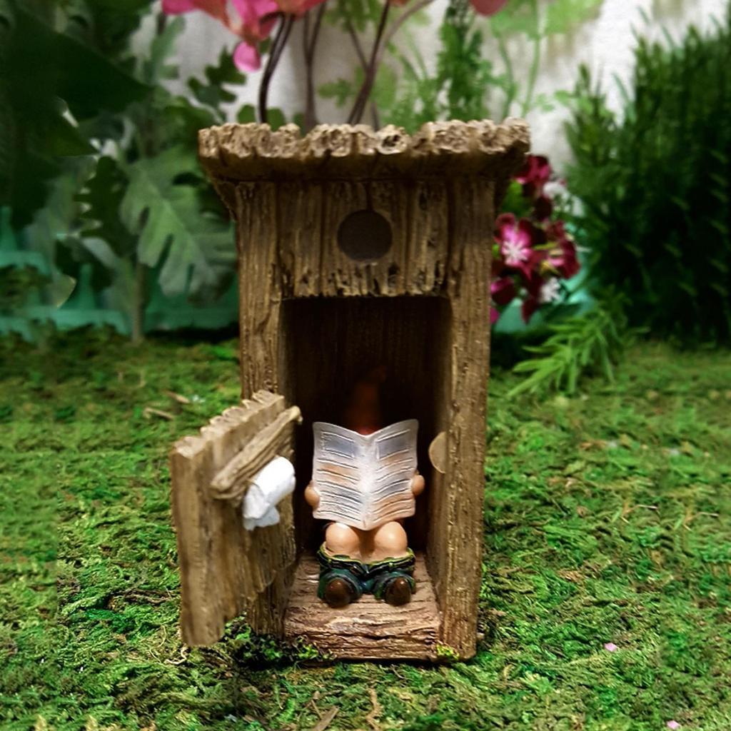 Gnome Forget To Close The Door Statue, Garden Gnome Decoration