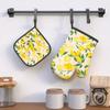 S Lemon-Themed Oven Mitts & Pot Holders - Heat-Resistant Non-Slip Suitable for Cooking, Baking, BBQ,