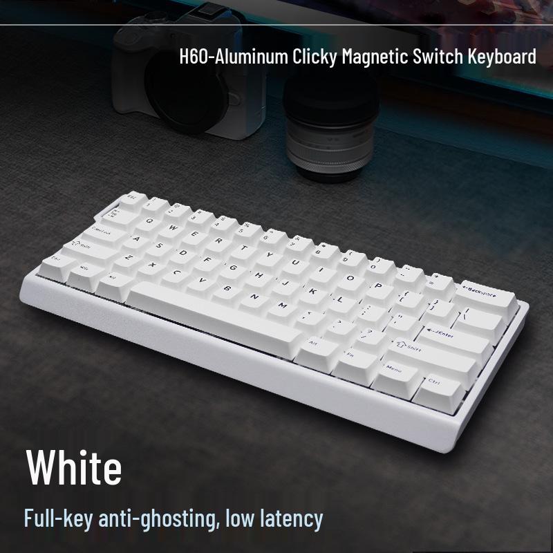 New 60% Aluminum Magnetic Axis Hot-Swappable Mechanical Keyboard for Office & Gaming