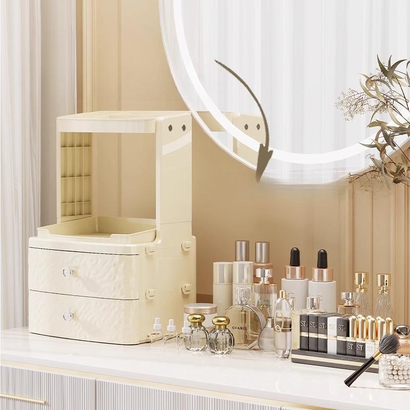Multi-layer Drawer-type Cosmetics Organizer Makeup Storage Box Dressing Table Dustproof Lipstick Powder Heightened Storage Racks