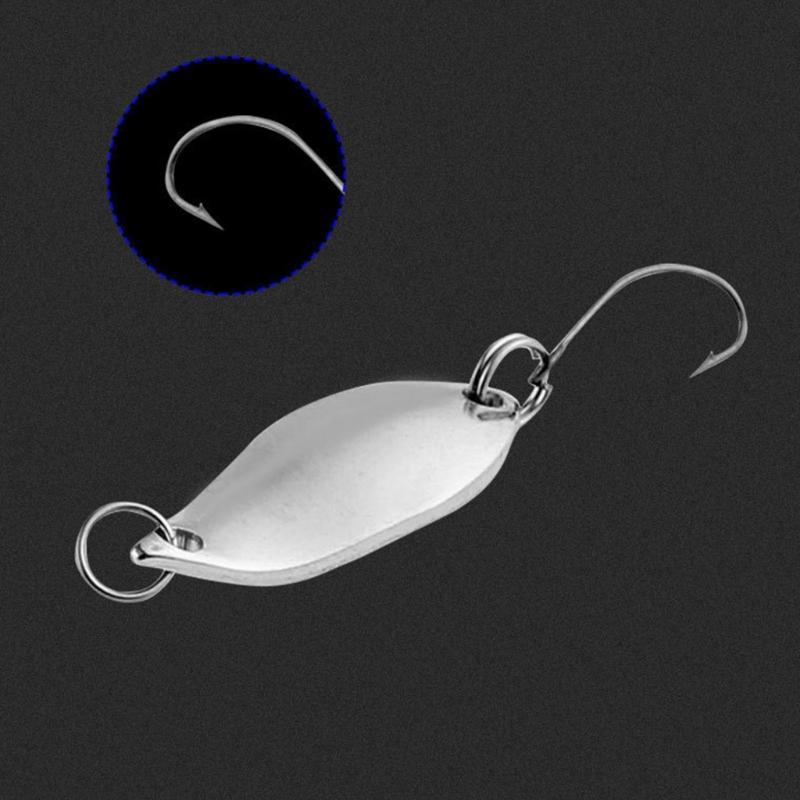 Metal Jig Spoon Lures Trouts Fishing Spoon Lures Sequins Baits Single Hook Hard Metal Baits for Outdoor Fishing