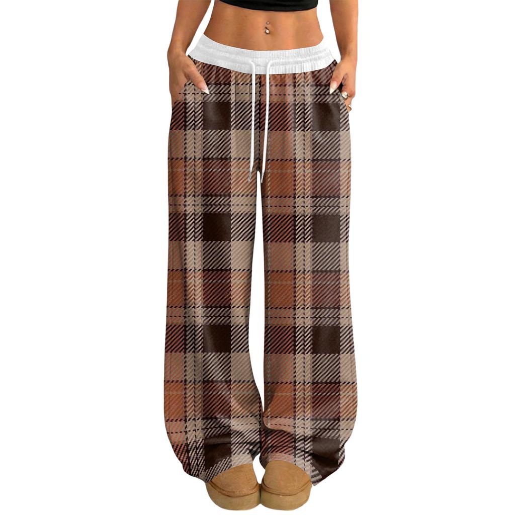 Damskie Codzienne i Modne Elastyczne Spodnie z Szerokimi Nogawkami