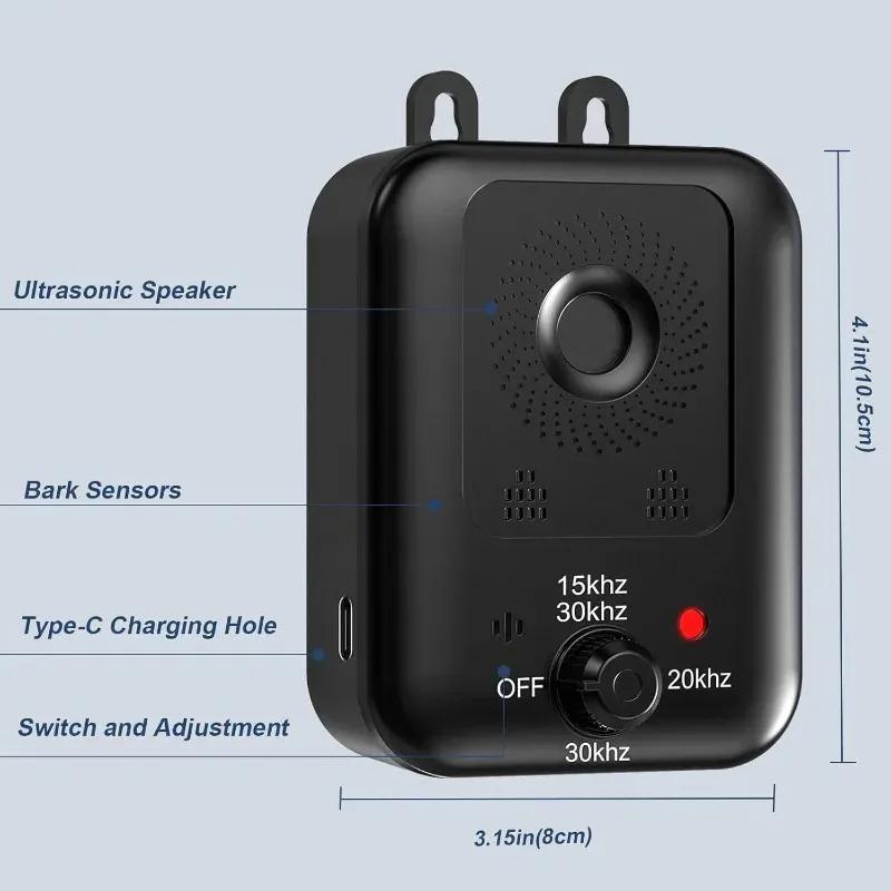 Rechargeable Waterproof Ultrasonic Dog Bark Control Device, Auto Anti-Barking Deterrent for Indoor Outdoor Pet Training Supplies