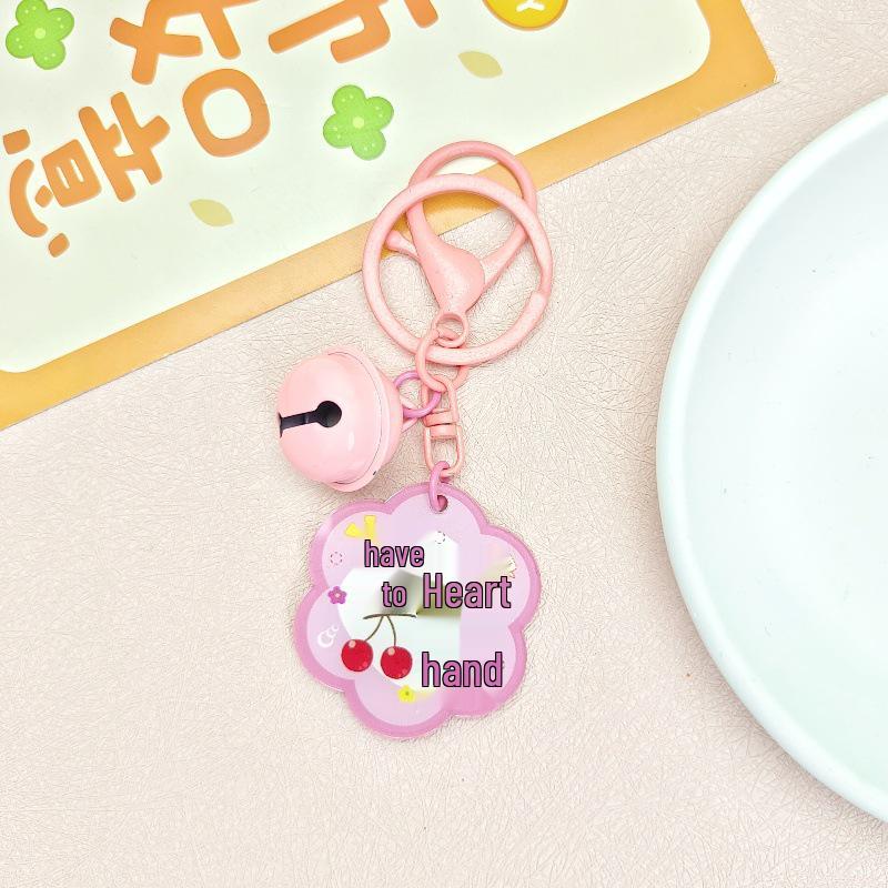 Motivational Acrylic Keychain with Bell Charm - Cute DIY Bag Accessory & Gift