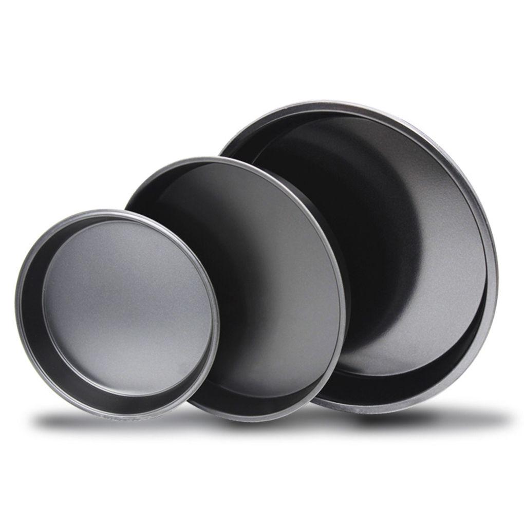 Black Pizza Tray Non-Stick Metal Bakeware Tray Baking Pan Round Oven Vented Tray
