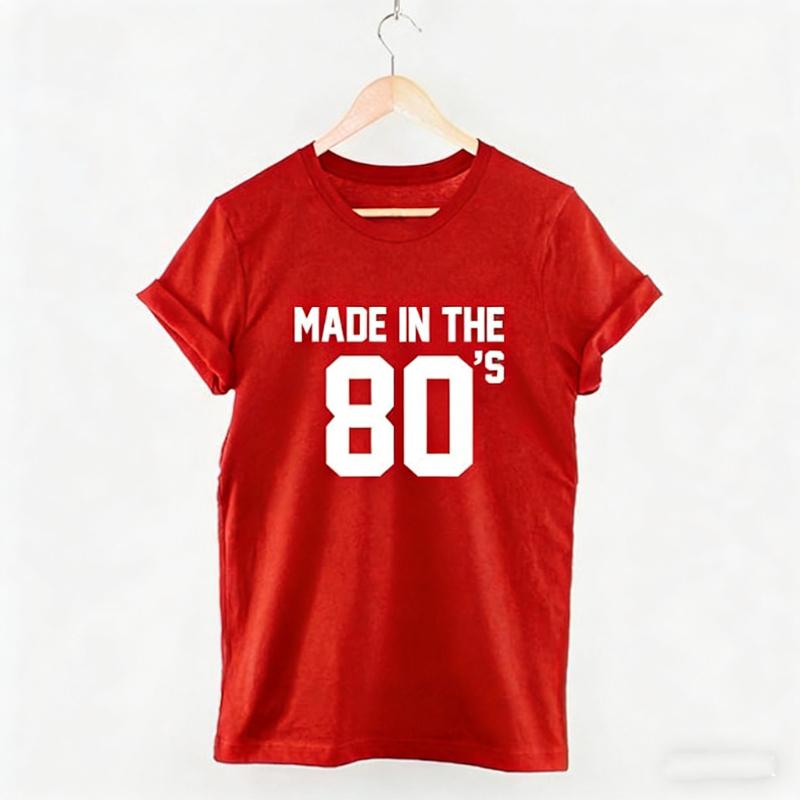 Made In The S Printed TShirt Tops Retro Eighties Simple Fashion Allmatch Unisex Tee Hipster Street Fashion Shortsleev