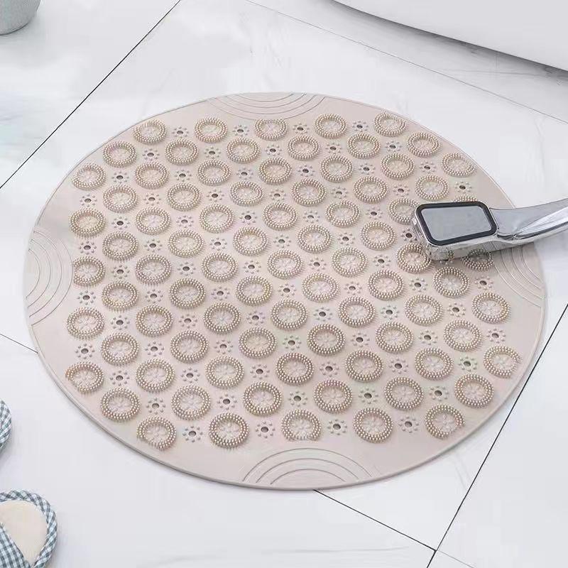 Round Non-Slip Bath Mat with Suction Cups, Shower Massage Foot Mat, Anti-Slip Bathroom Rug
