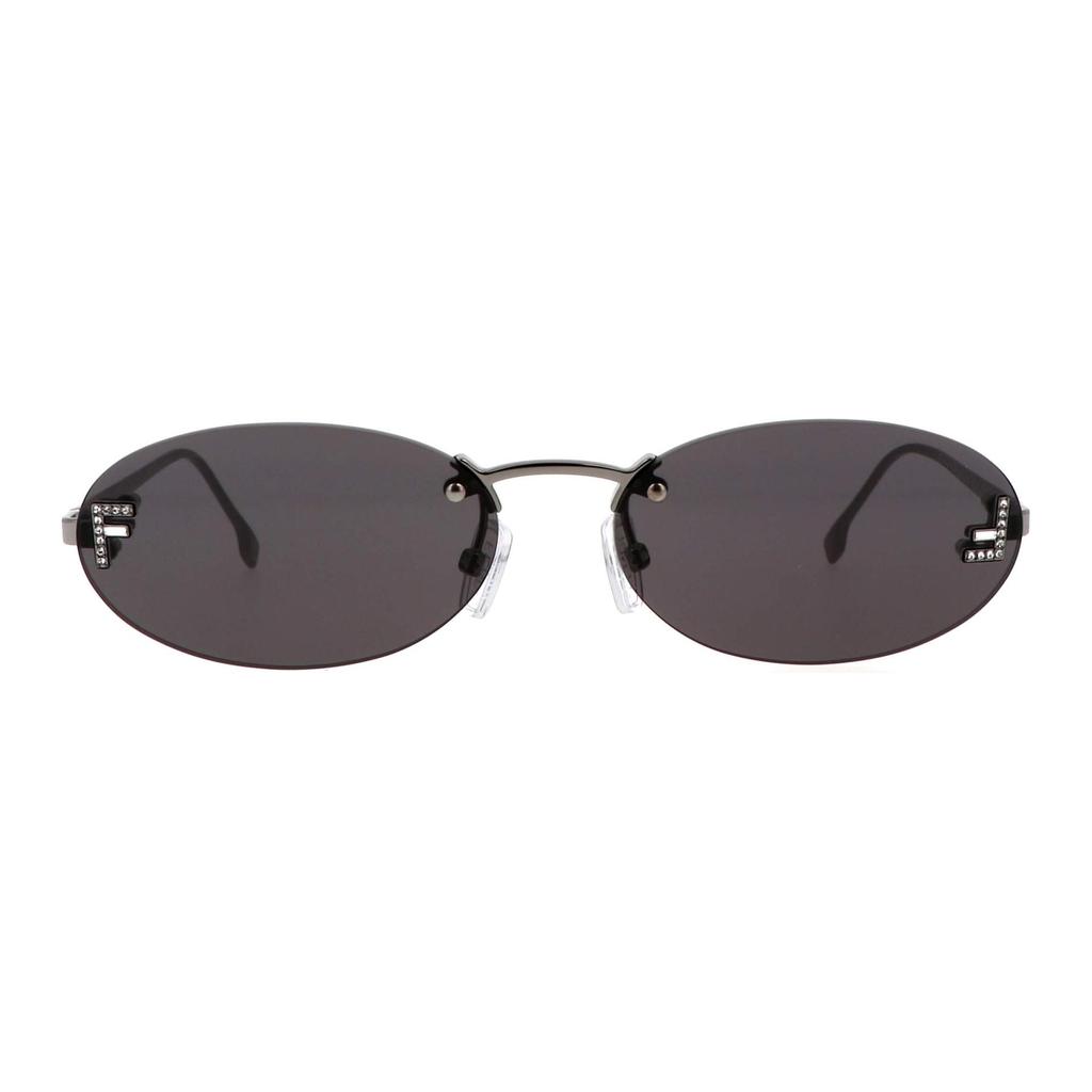 Fendi Logo Oval Sunglasses Women sunglasses Silver FE4075US12A