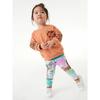 Autumn Clothing for Girls, Sweatshirt Set, Kidsren's Orange Tiger Casual Long-Sleeved Stylish Leggings, Girls' Pure Cotton Sportswear