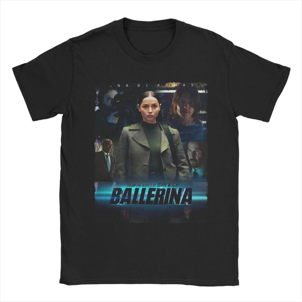 Del Mundo de John Wick Camiseta de Película Ballerina 2025 para Hombre Camisetas de Algodón Cuello Redondo Camiseta Manga Corta Ropa Única