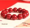 Authentic High-Content Cinnabar Bracelet with Purple Gold Sand Crystals, Supports Re-Inspection