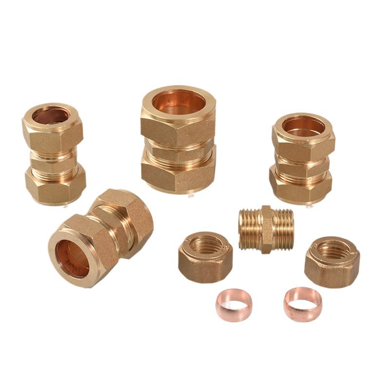 3 4 5 6 8 10-42mm1/8" 3/16" 1/4" 5/16" 3/8"-7/8" Unión de Compresión de Tubo Pulgada Conector de Latón para Tubería Sistema de Lubricación de Aceite