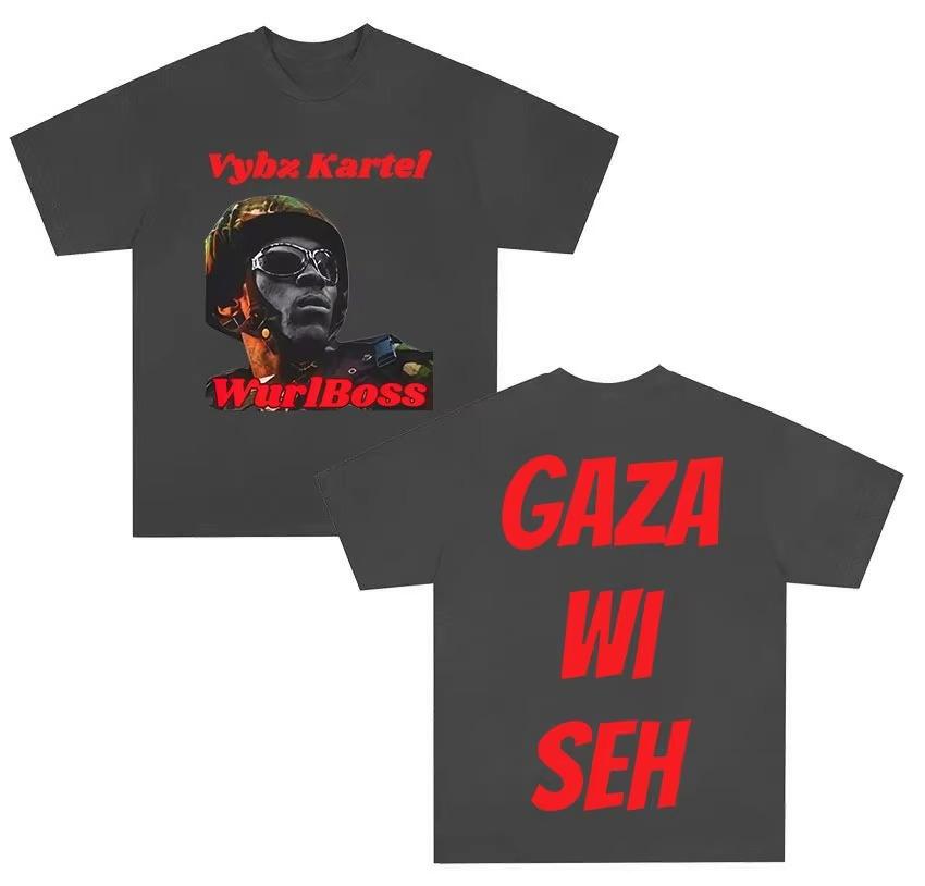 Rapper Vybz Kartels Meestverkochte Nieuwe Album T-shirt Unisex Modieus Retro 2026 Zomerprint Puur Katoen Korte Mouwen Top