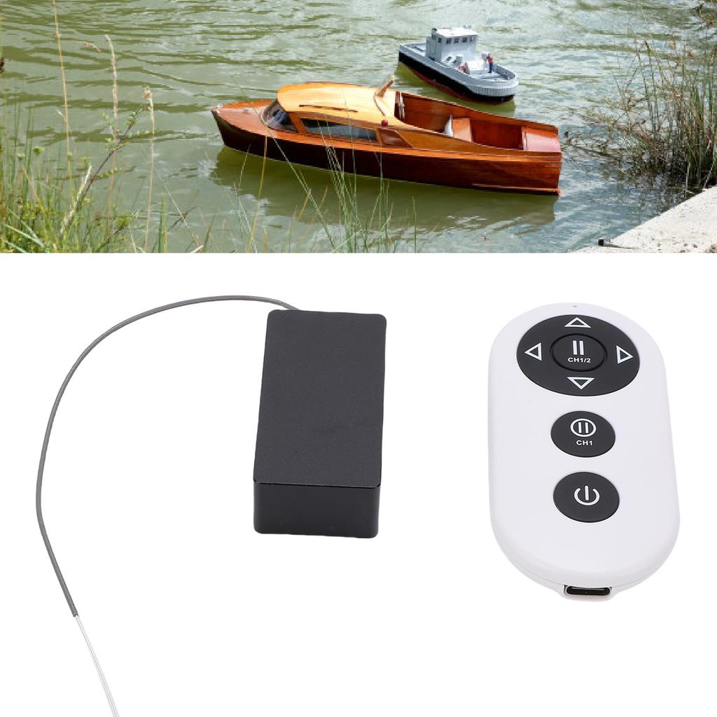 2.4G Wireless One Hand 4 Channel Remote Control with Receiver Dual Motor Mixing Control Mode Fine Turning Remote Controller for RC Car Boat