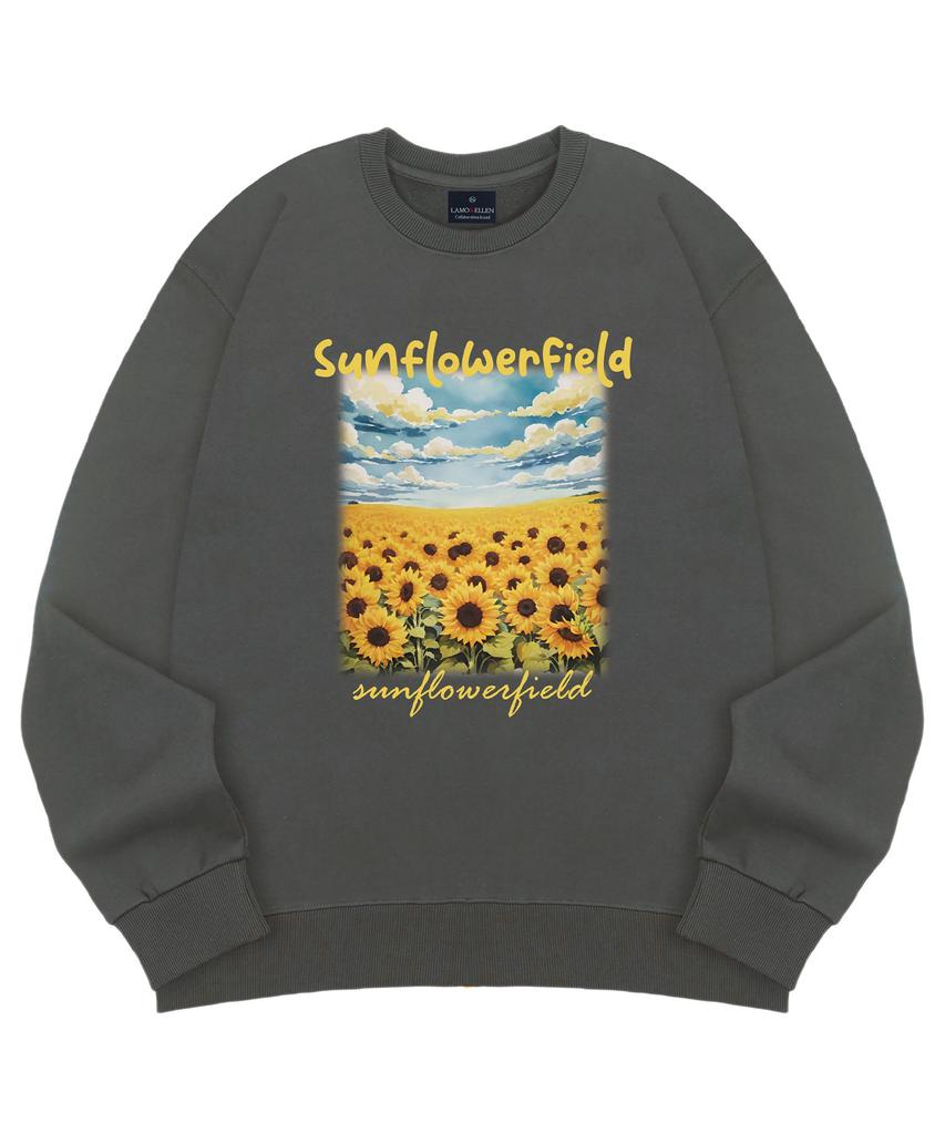 Ellamo Sunflower Field Oversized Sweatshirt