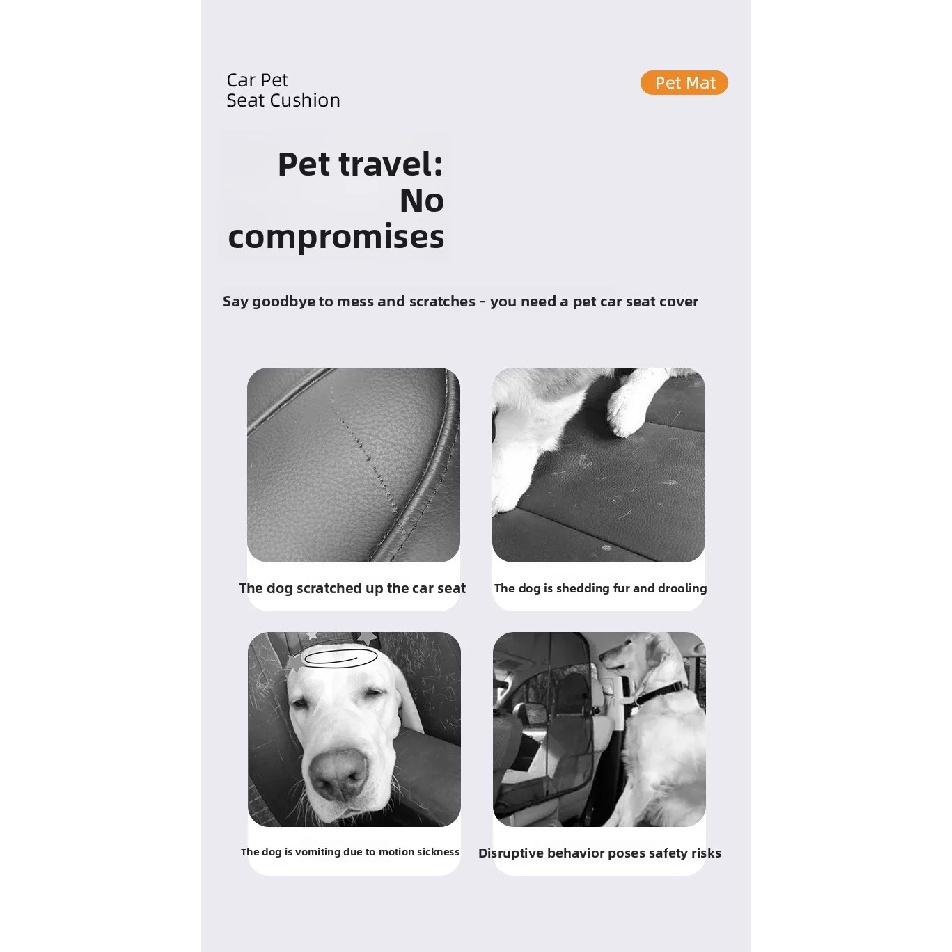 Universal Waterproof Pet Car Rear Seat Cover Foldable Anti-Dirt Dog Cat Travel Mat for All Seasons