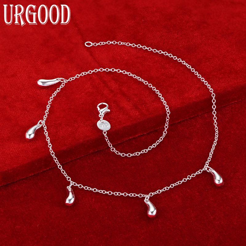 925 Sterling Silver Wedding Jewelry Teardrop Necklace