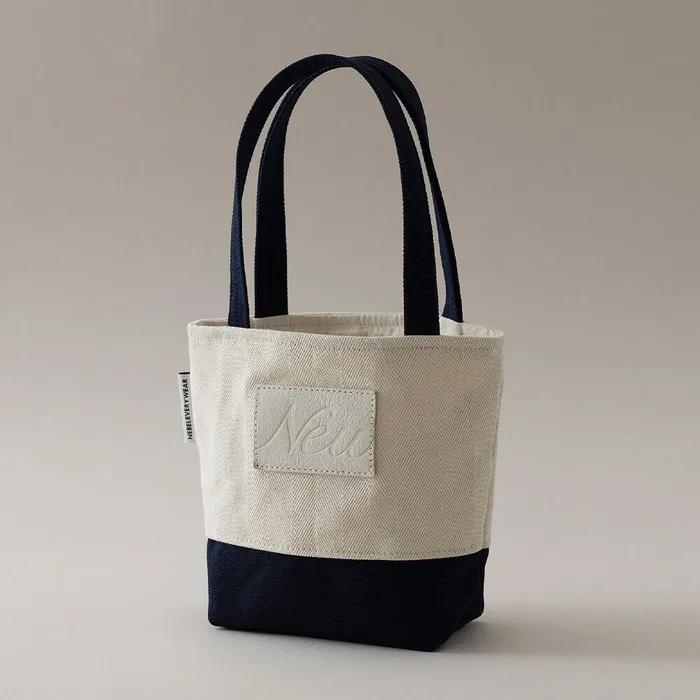 Canvas mini tote bag_navy