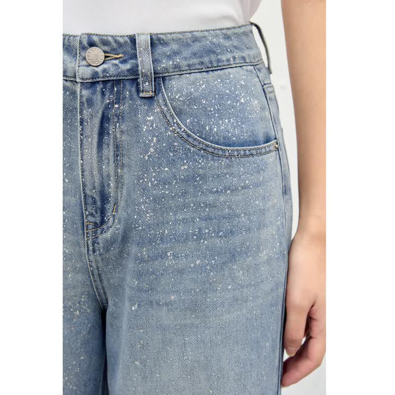 Women's Mid-High Waist Straight-Leg Jeans