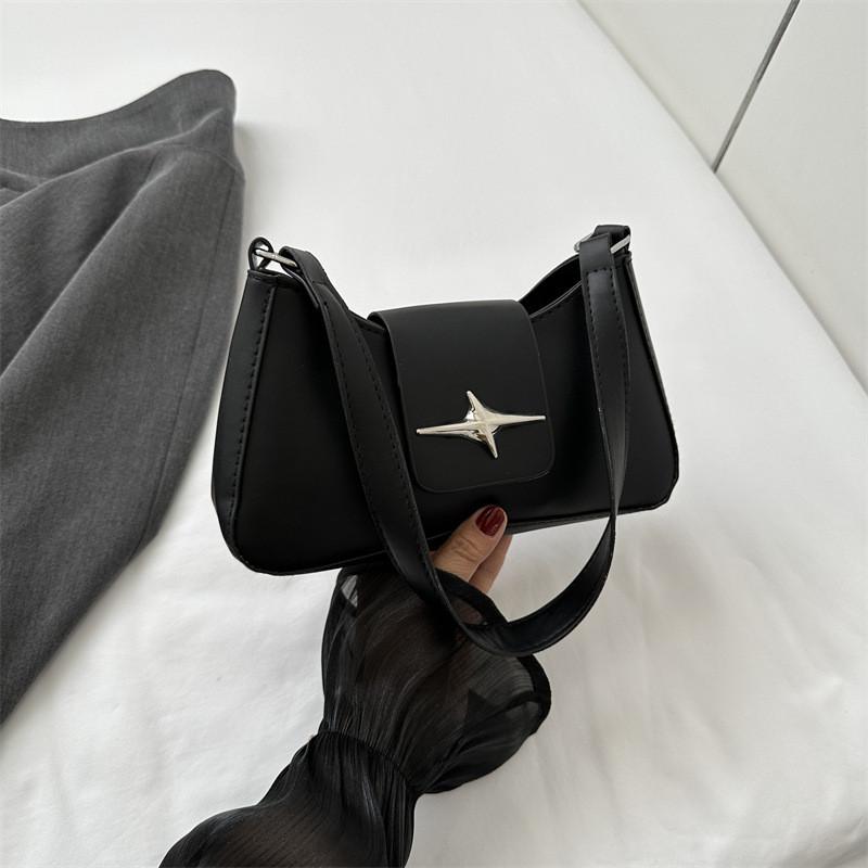 Trendy Black Pu Crossbody Bag For Women Fashionable Everyday Use Simple Design