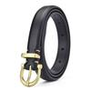 Pu Woman Fashion Leather Belt With Round Metal Buckle For Casual And Office Wear