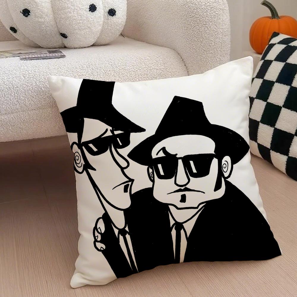 

Movie musical The BBlues BBrothers Cushion Cover Throw Pillow Cover Hidden Button Durable Polyester Chair Cushion 30X30cm