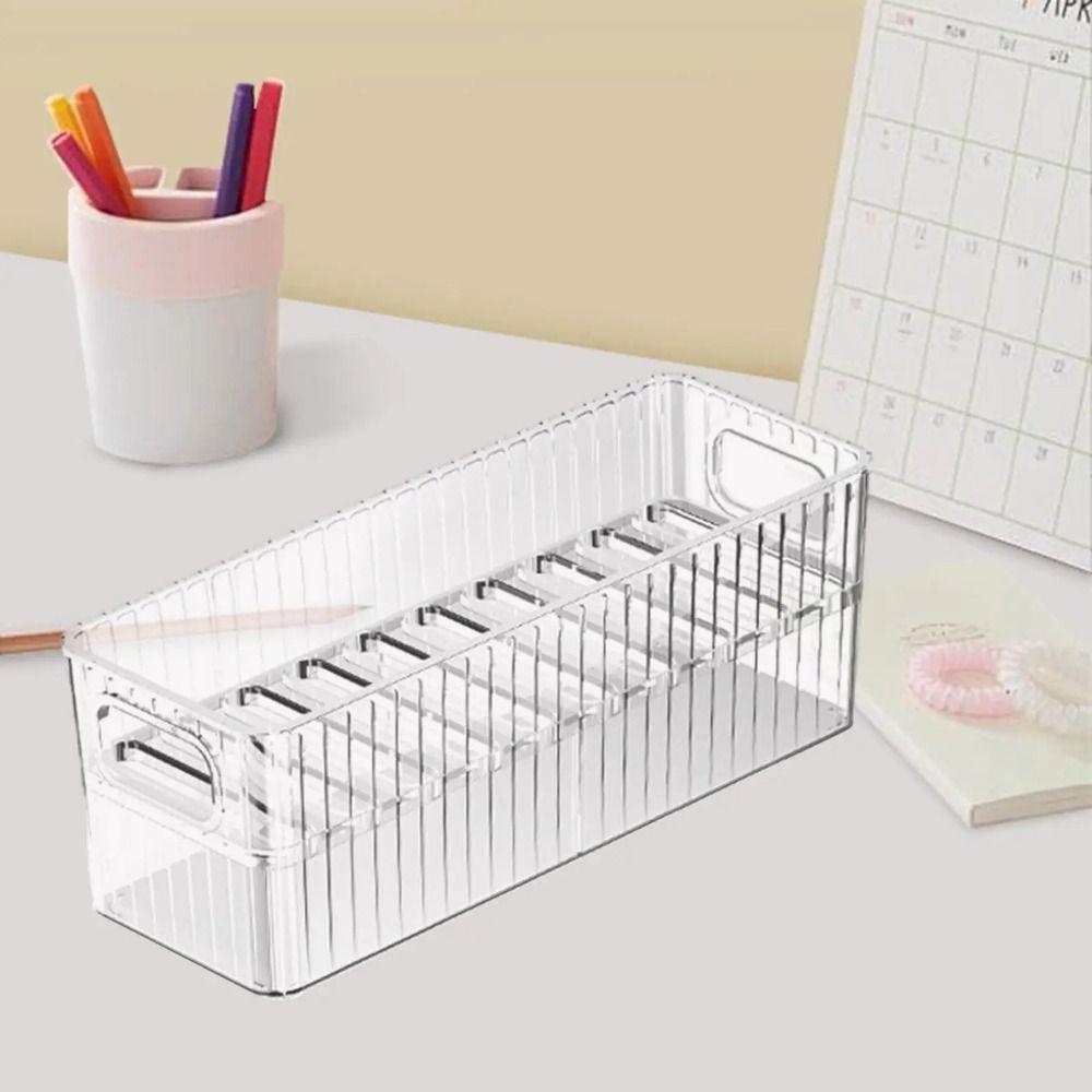 Large Capacity Phone Case Organizer Removable Dividers Clear Cosmetics Container Office Use