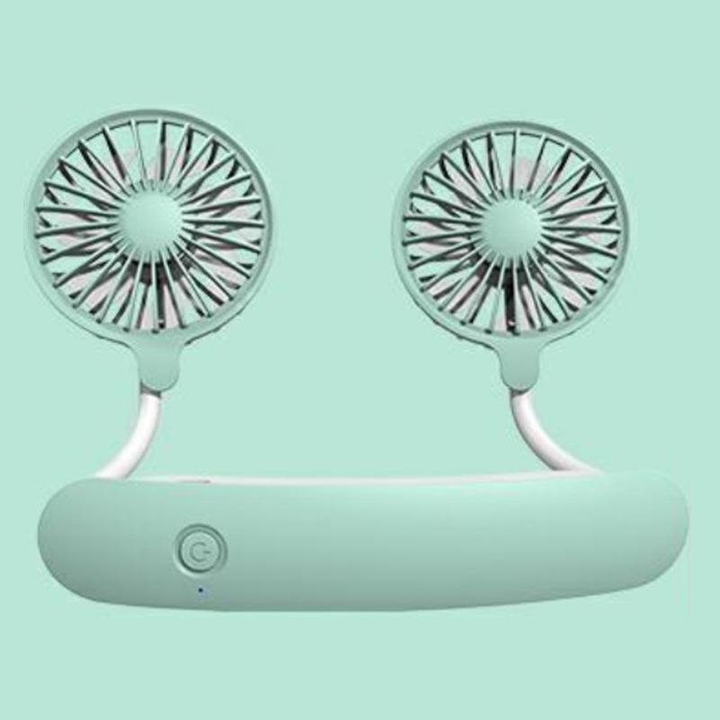 

Новый мини-вентилятор на шею Портативный подвесной на шею 1200 мАч USB перезаряжаемый воздушный охладитель Мини летние спортивные вентиляторы Портативный вентилятор зелёный