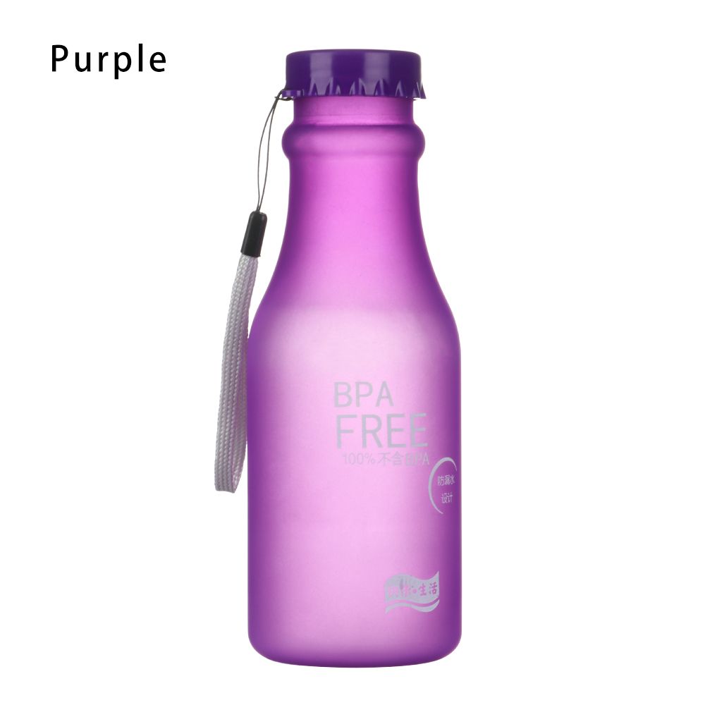 550ml Unbreakable Water Bottle Sports Drinking Bottle Cycling Traveling Running Climbing Plastic Portable Dull Polish Cup 550ml фиолетовый