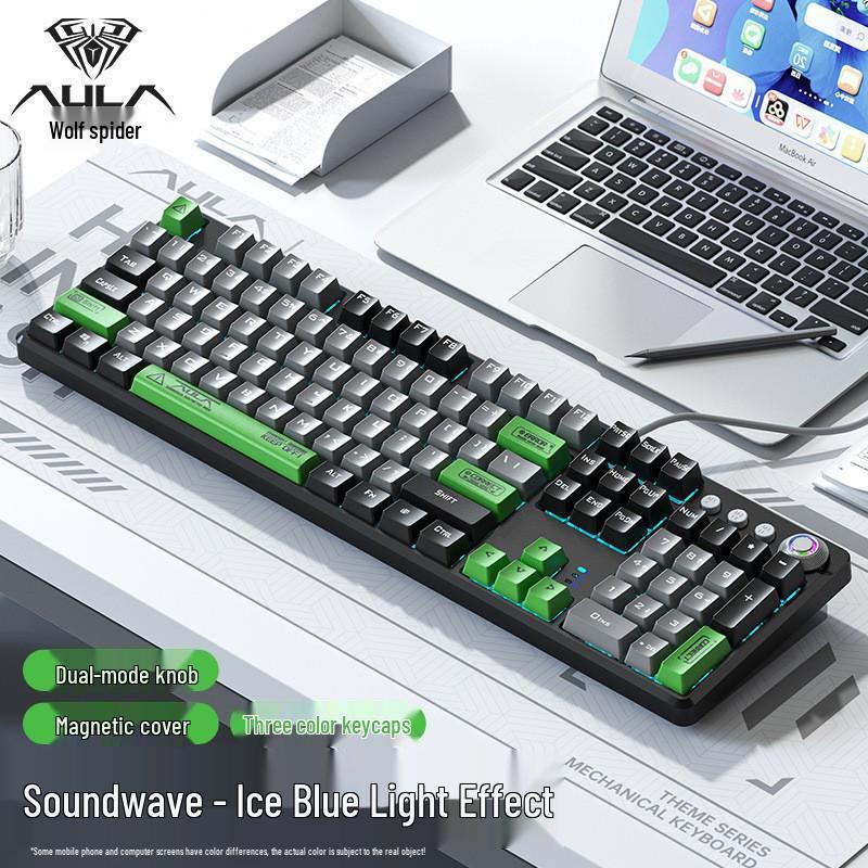 Wolf Spider F2088 Mechanical Gaming Keyboard, Blue Switch, with Wrist Rest for Esports and Home Desktop Use.