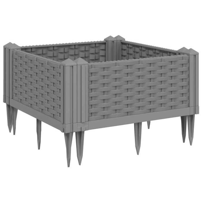 VidaXL Planter with Stakes Light Grey 42.5x42.5x28.5 Cm PP, Flower Box, Planter Stand, Flower Stand, Tub 368003