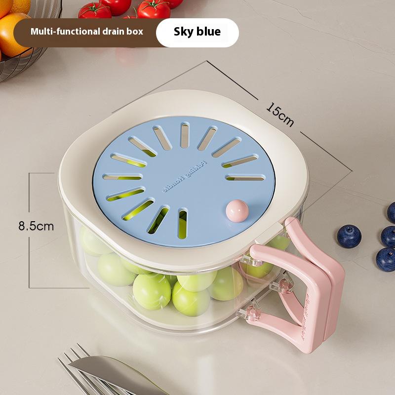 Double Layer Drain Basket, Household Fruit Basket With Lid, Cleaning And Filtering, 2-in-1 Thick Fruit Tray