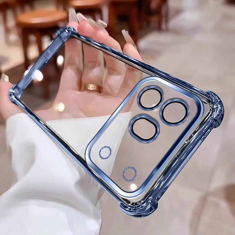 For Honor 600 Pro Cases Plating Lens Protection Film Phone Case For Honor 600 Pro Transparent Airbag Protection Case Bumper