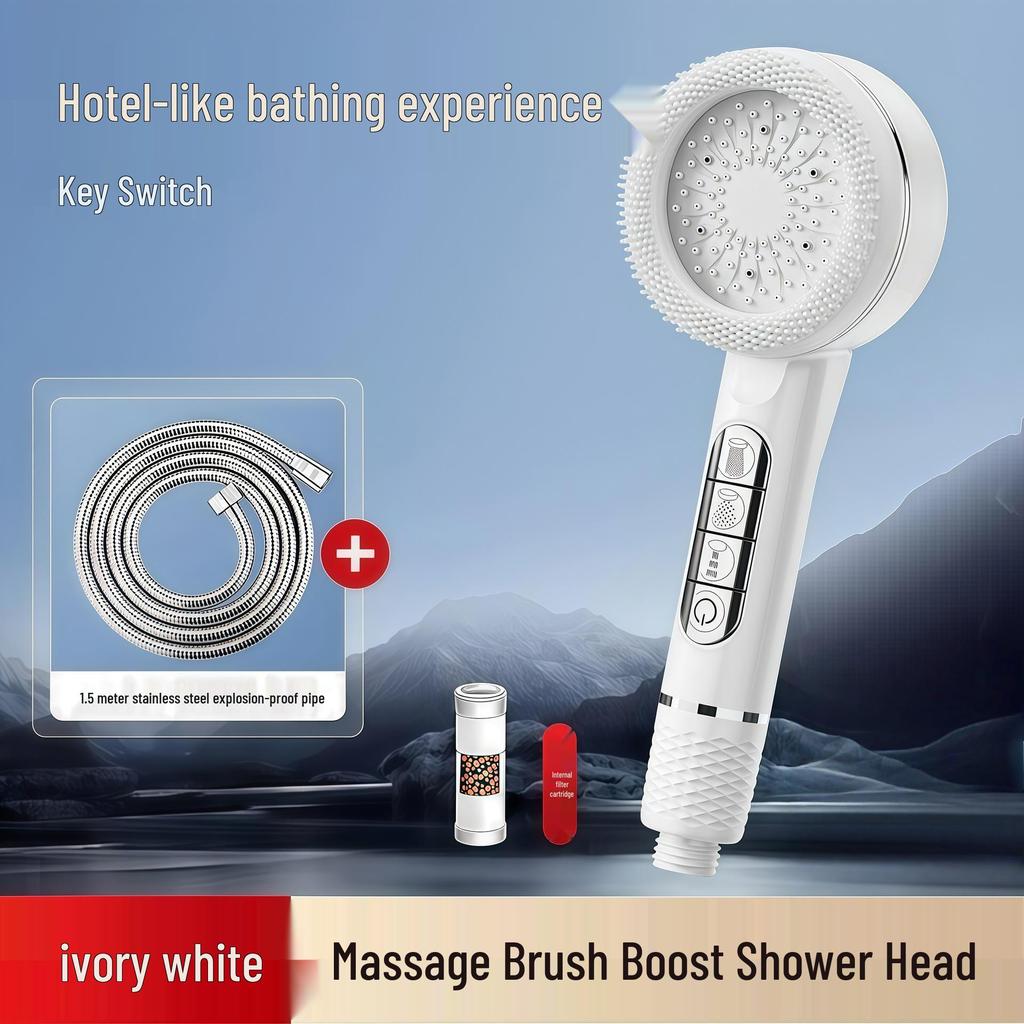 Multi-functional Turbocharged Shower Head Set with Piano Key Design