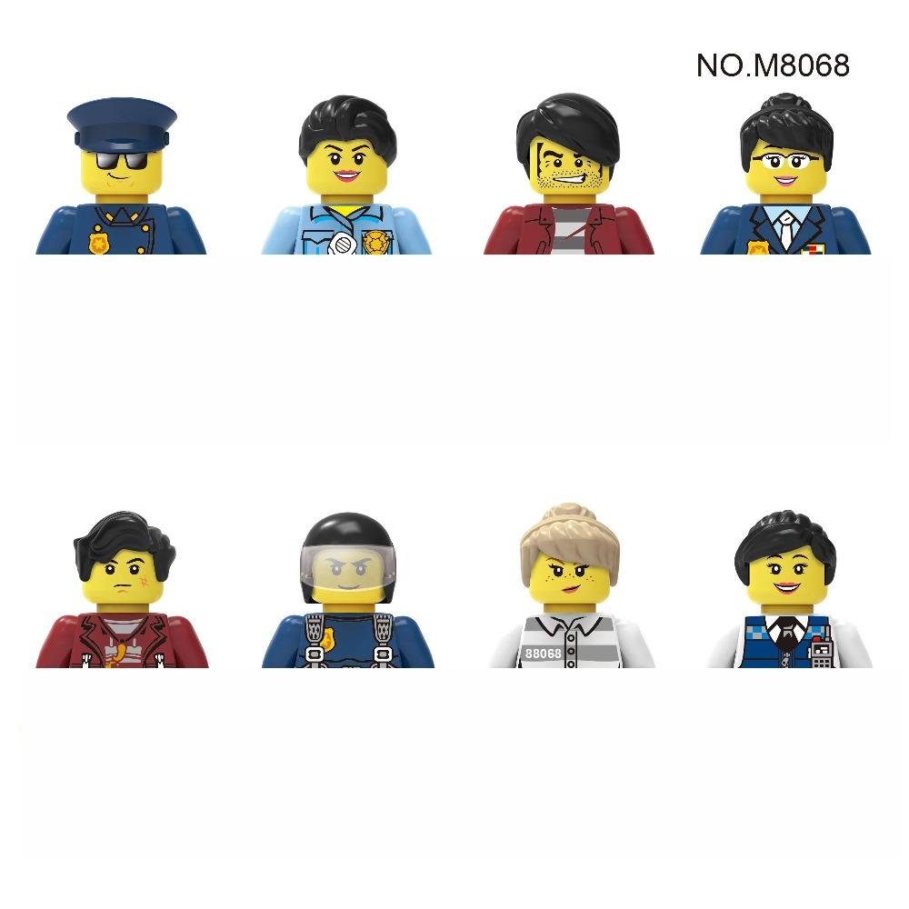Stadsfiguren Actiefiguren Bouwstenen Politieagent Leraar Brandweerman Beroep Mini Figuur Poppen Stenen Set Kinderspeelgoed
