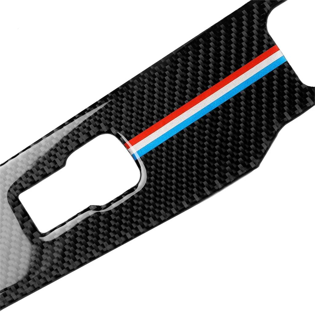 Kohlefaser Auto Fensterheberschalter Blende Dekor Rahmen Abdeckung passend für Ford Mustang 2015 2016 2017 Autozubehör Aufkleber