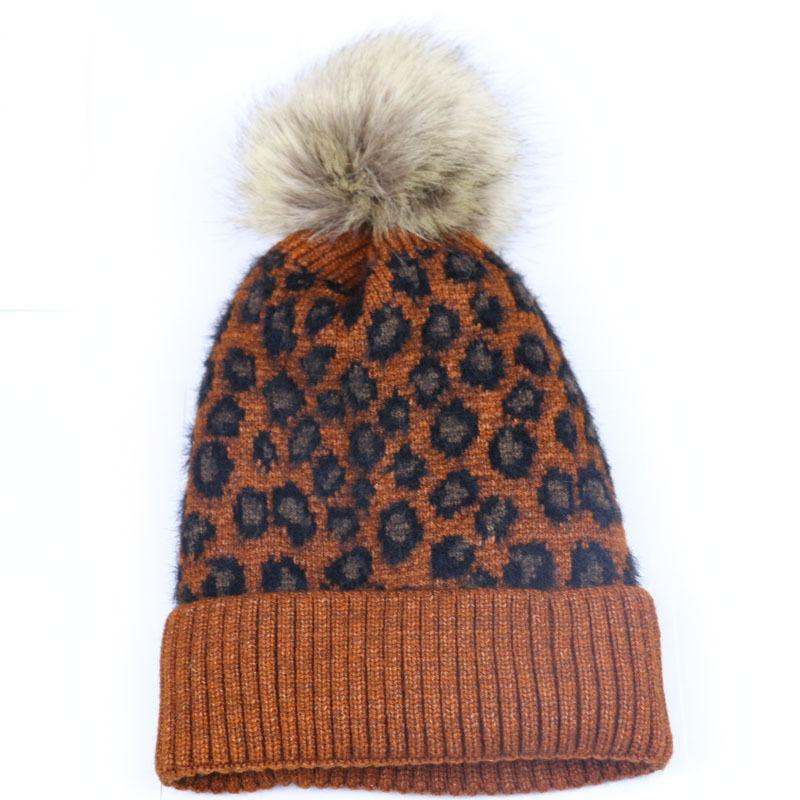 

Внешняя торговля Amazon Харадзюку леопардовый принт вязаная шапка женская корейская версия осень и зима новый леопардовый узор утолщенная защита ушей шерстяная шапка M（56-58cm） оранжевый