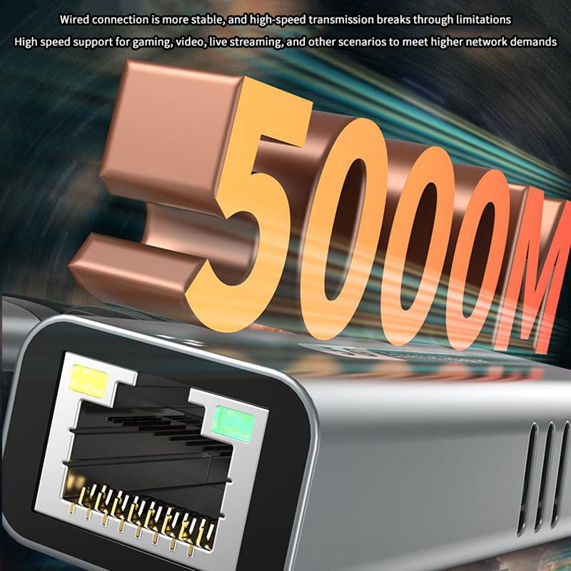 5Gbps USB na Ethernet adaptér pro notebookový počítač s čipsetem Rtl8157 5000Mbps USB3.2 na RJ45 síťový konvertor 5G 2.5G 1G 100Mbps